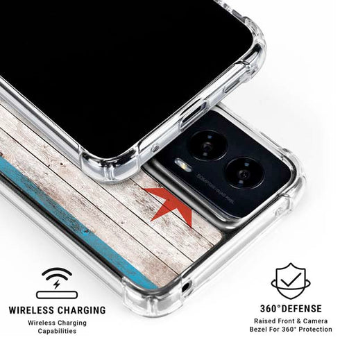 Chicago Flag Dark Wood Moto G Power 5G (2024) Clear Case