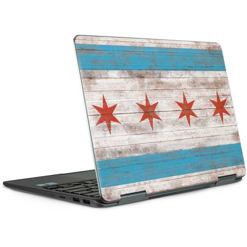 Chicago Flag Dark Wood Notebook 9 Pro 13in (2017) Skin