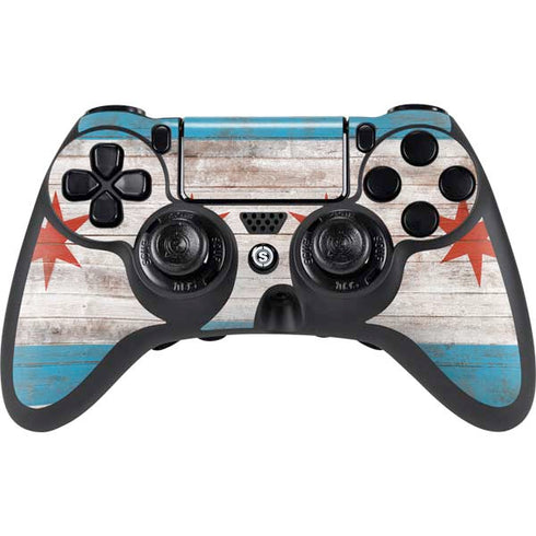 Chicago Flag Dark Wood PlayStation PS4 Skins