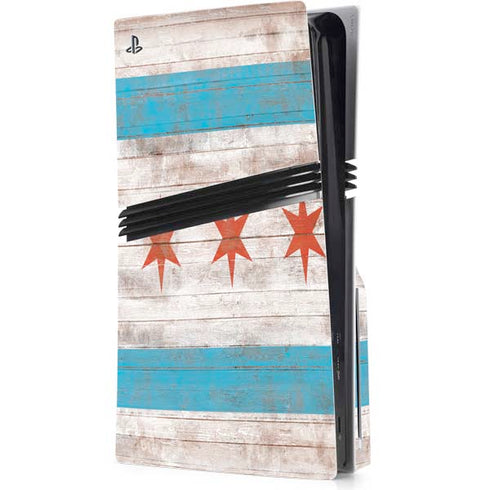 Chicago Flag Dark Wood PlayStation PS5 Skins