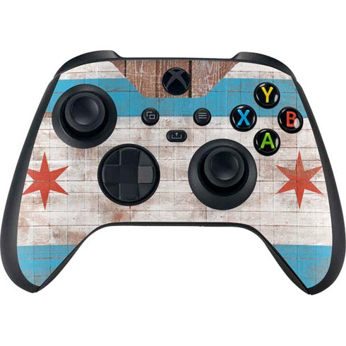 Chicago Flag Dark Wood XBox Series X Digital Edition Bundle Skin