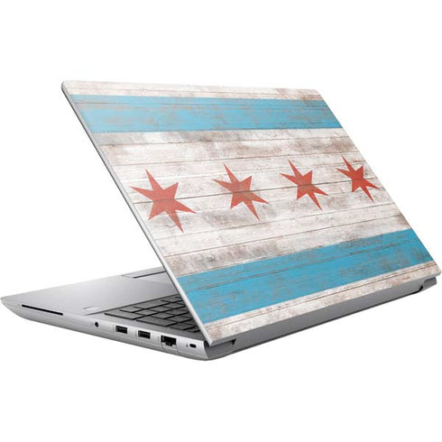 Chicago Flag Dark Wood HP ZBook Fury 16 G10 Skin