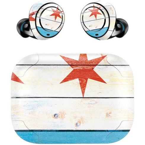Chicago Flag Light Wood Amazon Echo Buds Skin
