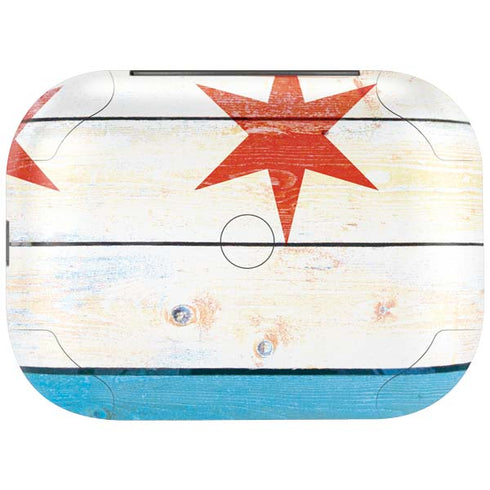 Chicago Flag Light Wood Amazon Echo Buds Skin