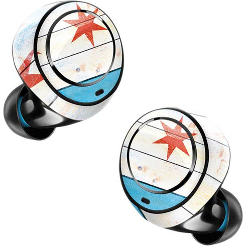 Chicago Flag Light Wood Amazon Echo Buds Skin