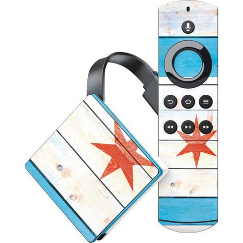 Chicago Flag Light Wood Amazon Fire TV Skin