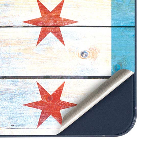 Chicago Flag Light Wood Galaxy A35 5G Skin