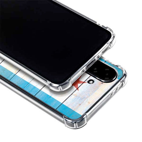Chicago Flag Light Wood Galaxy A36 5G Clear Case