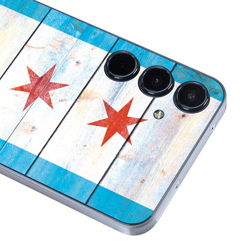 Chicago Flag Light Wood Galaxy A55 5G Skin