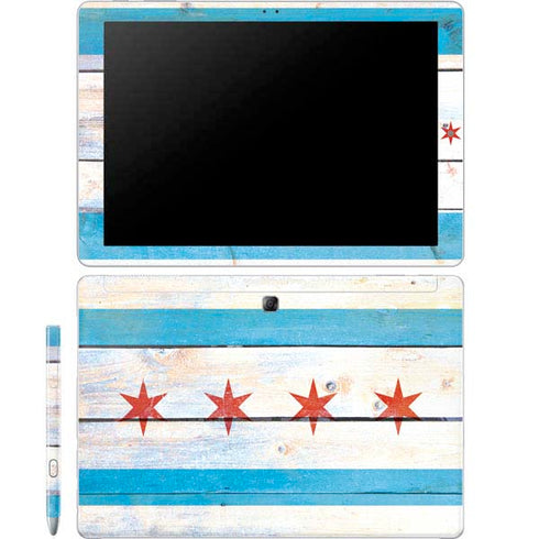 Chicago Flag Light Wood Galaxy Book 12in Skin