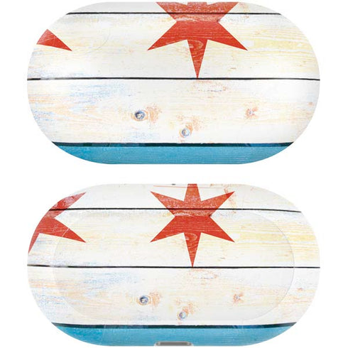 Chicago Flag Light Wood Galaxy Buds Plus Skin