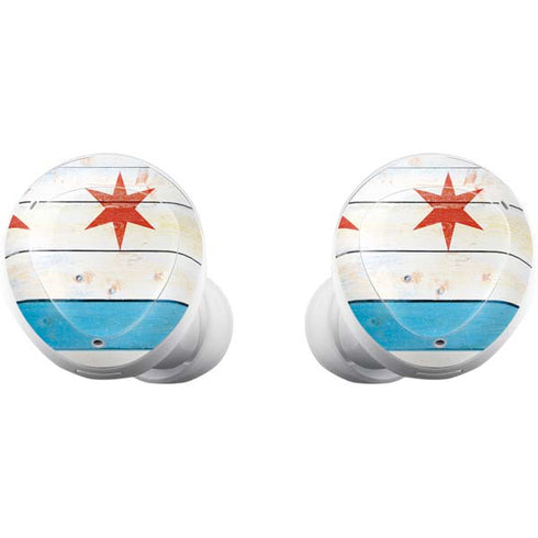 Chicago Flag Light Wood Galaxy Buds Plus Skin