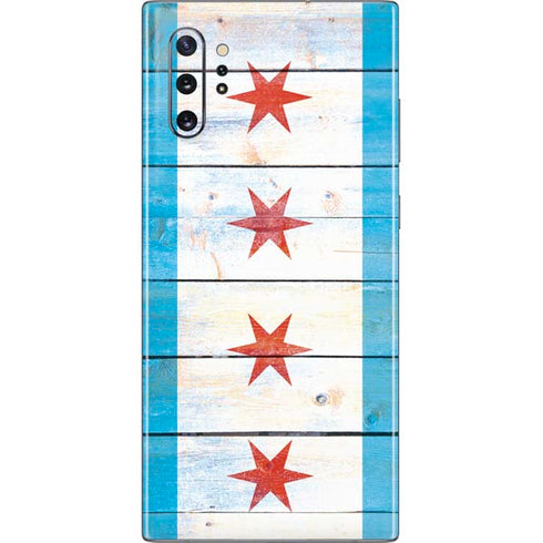 Chicago Flag Light Wood Galaxy Note 10 Plus Skin