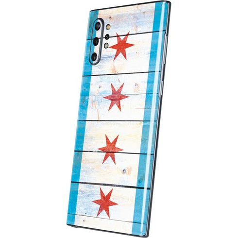 Chicago Flag Light Wood Galaxy Note 10 Plus Skin