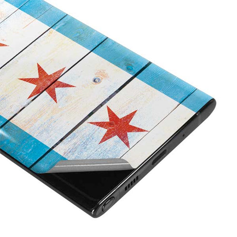 Chicago Flag Light Wood Galaxy Note 10 Plus Skin