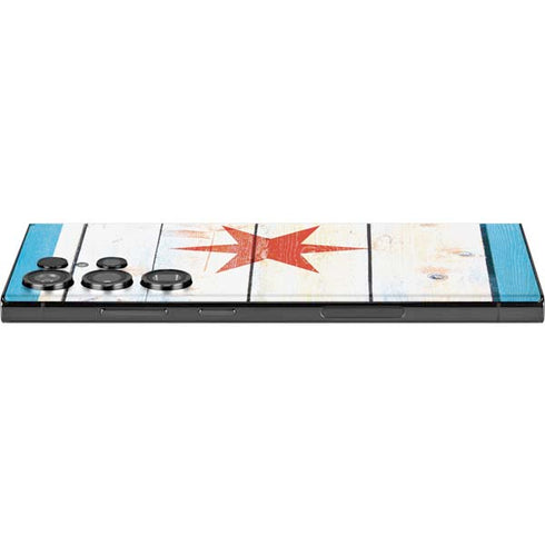 Chicago Flag Light Wood Galaxy Skins