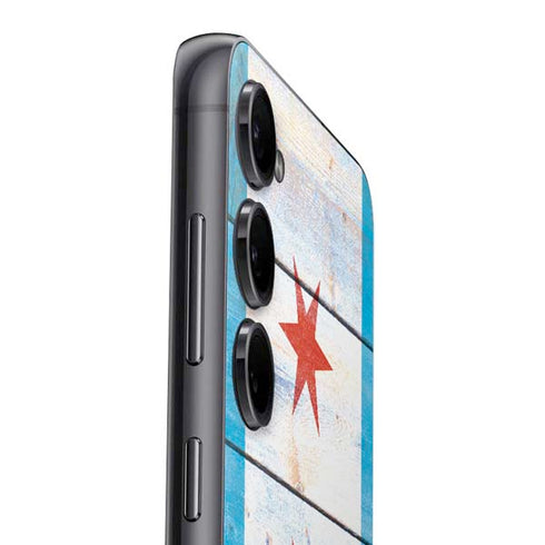 Chicago Flag Light Wood Galaxy S25 Plus Skin