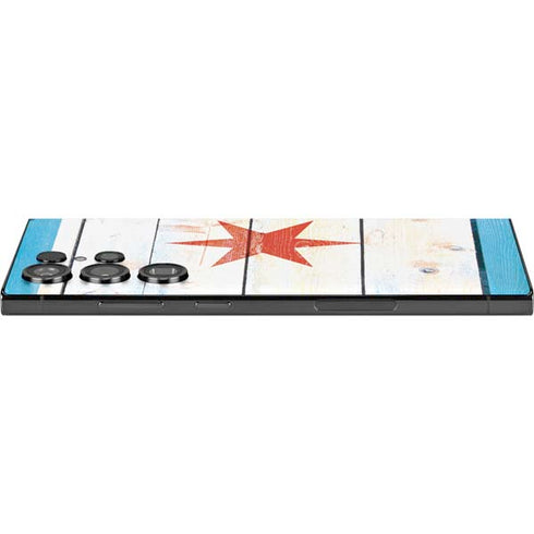 Chicago Flag Light Wood Galaxy S25 Ultra Skin