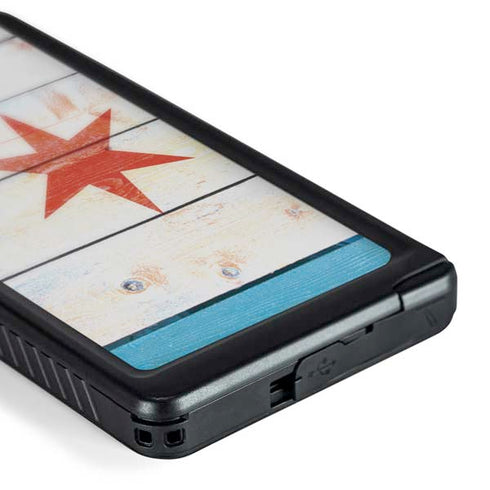 Chicago Flag Light Wood Galaxy S24 Ultra Waterproof Case