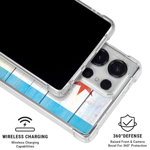 Chicago Flag Light Wood Galaxy S25 Ultra Clear Case
