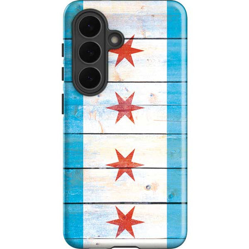 Chicago Flag Light Wood Galaxy S26 Impact Case