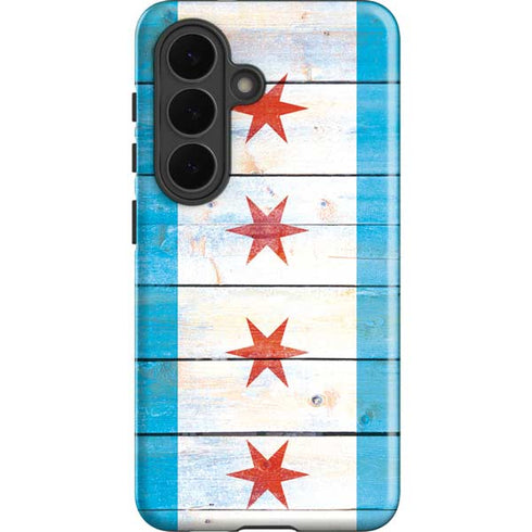 Chicago Flag Light Wood Galaxy S26 Plus Impact Case