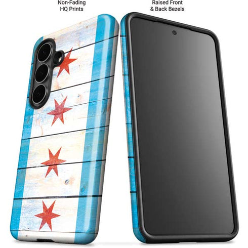 Chicago Flag Light Wood Galaxy S26 Plus Impact Case