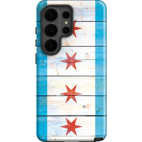 Chicago Flag Light Wood Galaxy S26 Ultra Impact Case