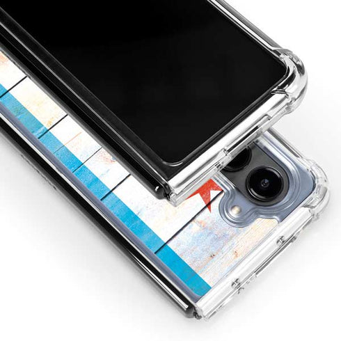 Chicago Flag Light Wood Galaxy Z Fold5 5G Clear Case
