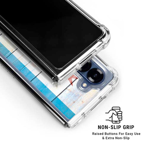 Chicago Flag Light Wood Galaxy Z Fold6 Clear Case