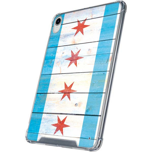 Chicago Flag Light Wood iPad 11th Gen (2025) Clear Case