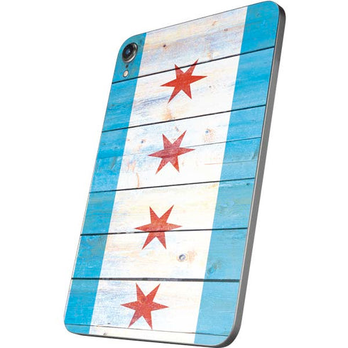 Chicago Flag Light Wood Apple iPad Mini Skin