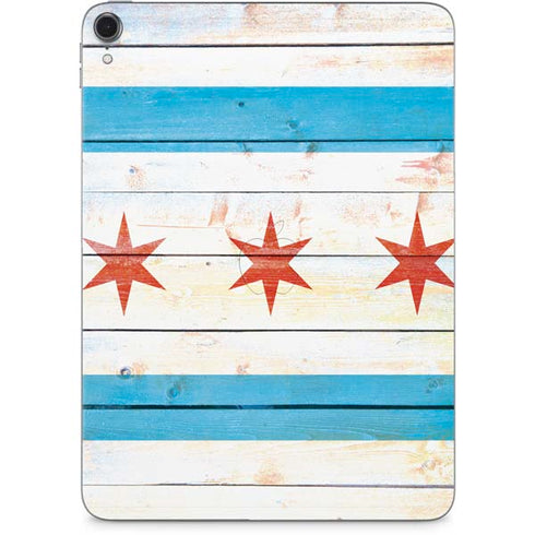 Chicago Flag Light Wood Apple iPad Pro Skin