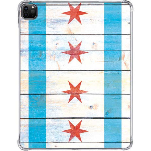 Chicago Flag Light Wood iPad Pro 11in (2024) Clear Case