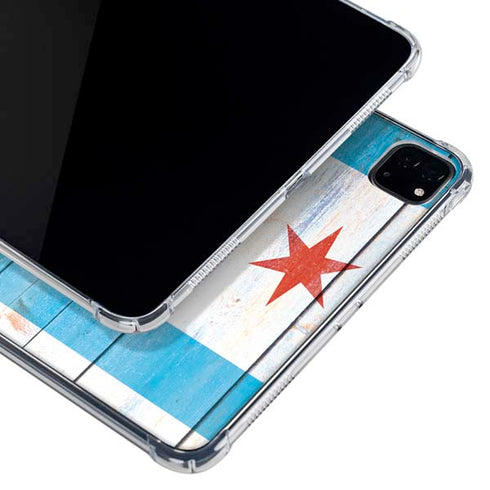 Chicago Flag Light Wood iPad Pro 11in (2024) Clear Case