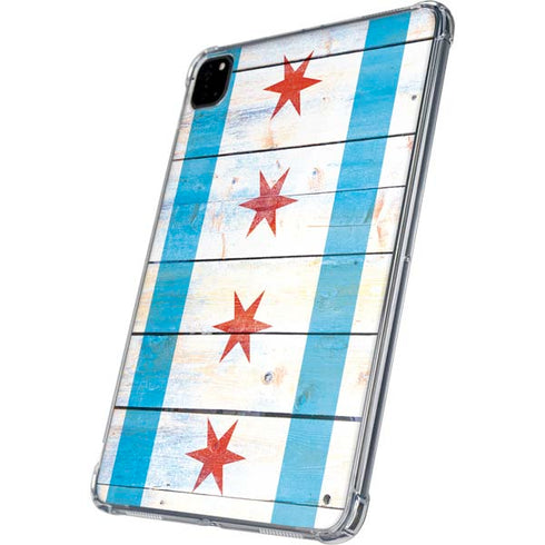Chicago Flag Light Wood iPad Pro 11in (2024) Clear Case