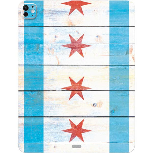 Chicago Flag Light Wood iPad Pro 13in M4 (2024) Skin