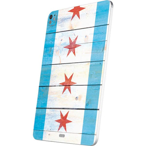 Chicago Flag Light Wood iPad Pro 13in M4 (2024) Skin