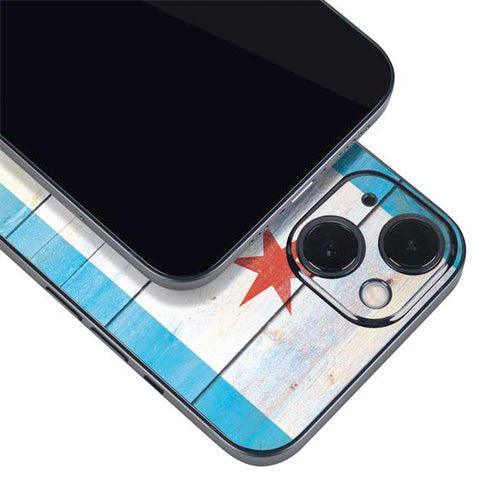 Chicago Flag Light Wood iPhone Skins