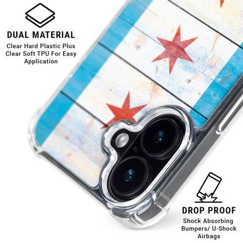 Chicago Flag Light Wood iPhone 16 MagSafe Case