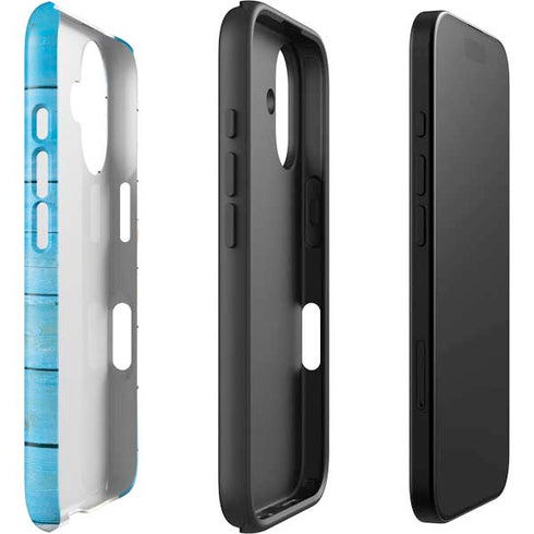 Chicago Flag Light Wood iPhone 16 Plus Impact Case