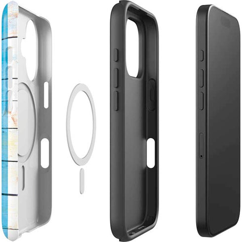 Chicago Flag Light Wood iPhone 16 Plus Magsafe Impact Case