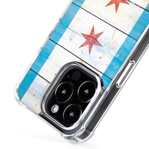 Chicago Flag Light Wood iPhone 16 Pro MagSafe Case