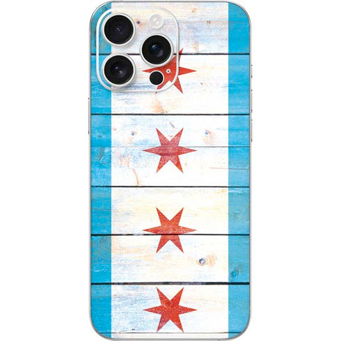 Chicago Flag Light Wood iPhone 16 Pro Max Skin