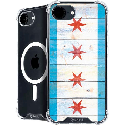 Chicago Flag Light Wood iPhone 16e MagSafe Case
