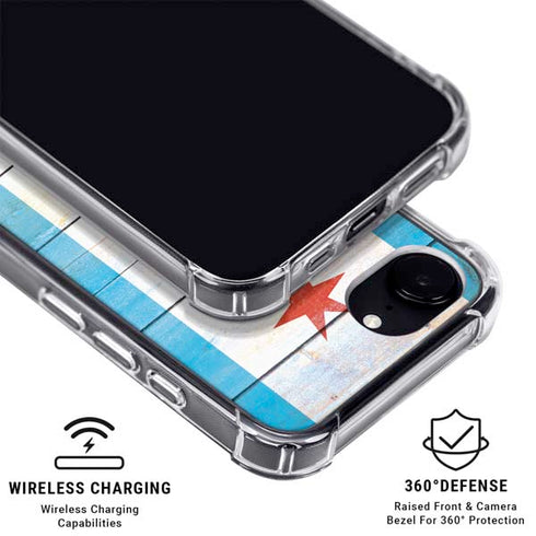 Chicago Flag Light Wood iPhone 16e MagSafe Case