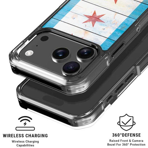 Chicago Flag Light Wood iPhone 18 Pro Clear Case