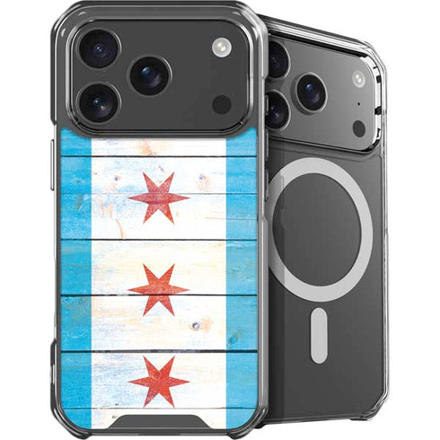Chicago Flag Light Wood iPhone 18 Pro MagSafe Case