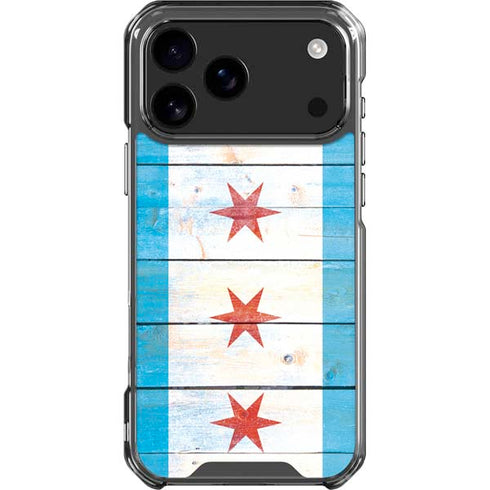 Chicago Flag Light Wood iPhone 18 Pro Max Clear Case