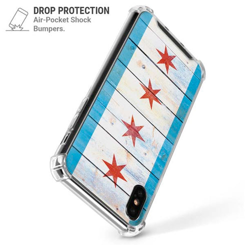 Chicago Flag Light Wood iPhone X/XS Clear Case
